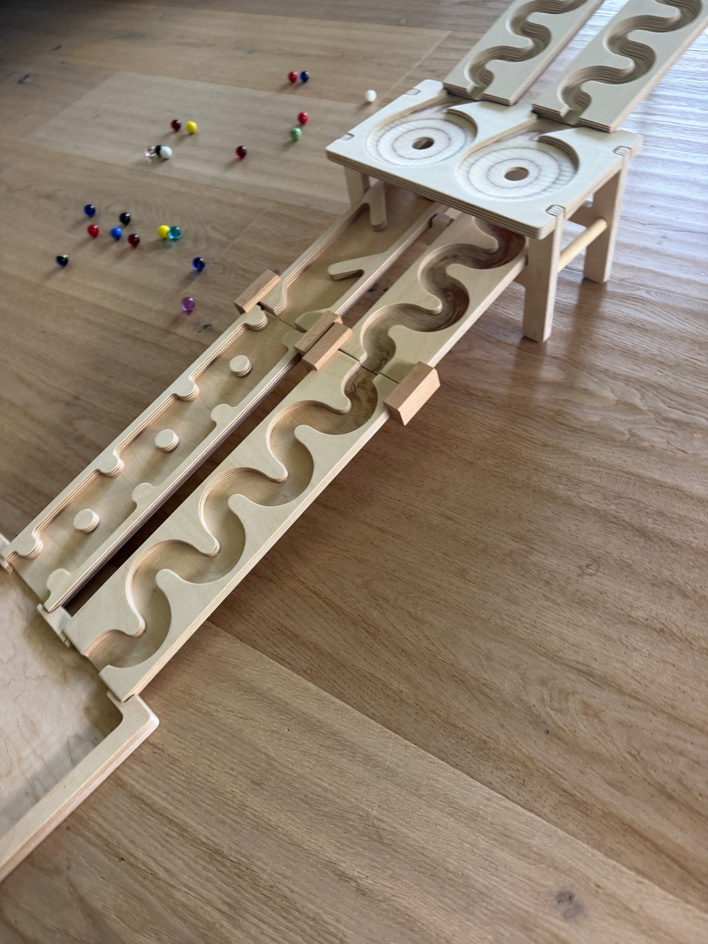 Murmelbahn-Set mit Doppeltrichter