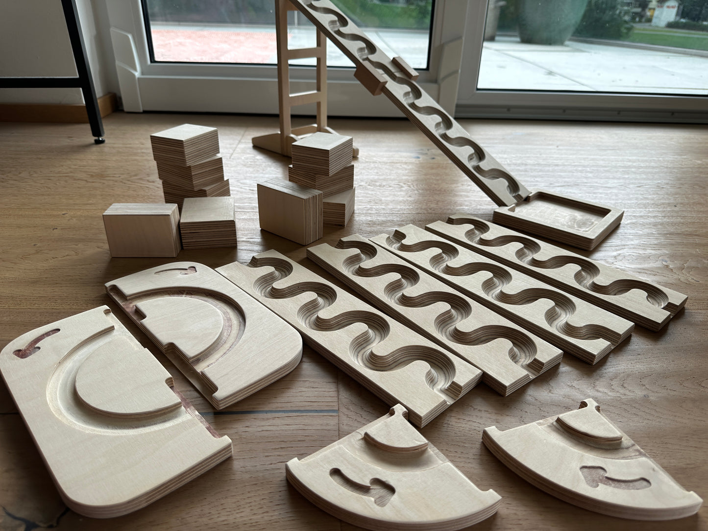 Kurven-Set groß - Erweiterung für Murmelbahn Basic Set