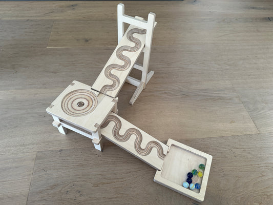 Murmelbahn-Set mit Trichter