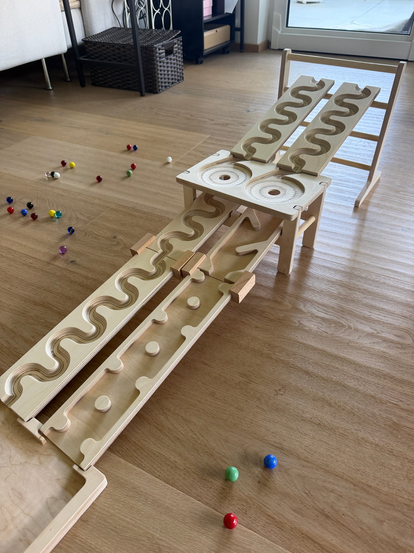 Murmelbahn-Set mit Doppeltrichter