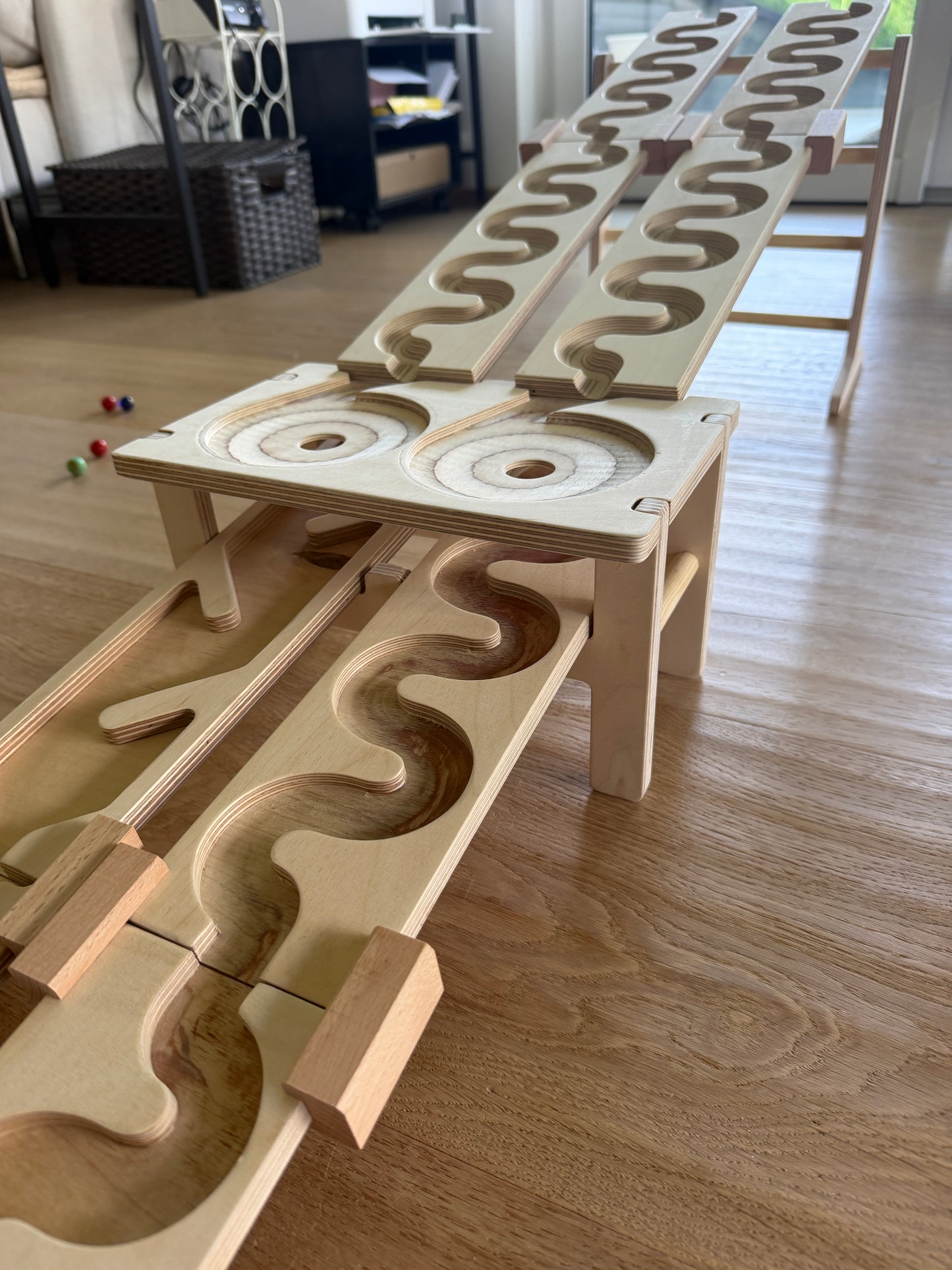 Murmelbahn-Set mit Doppeltrichter