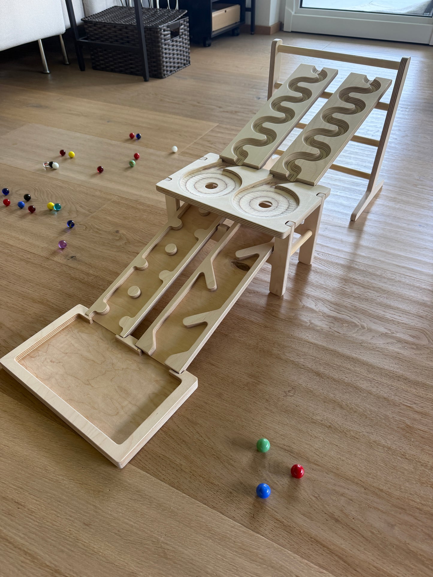 Murmelbahn-Set mit Doppeltrichter