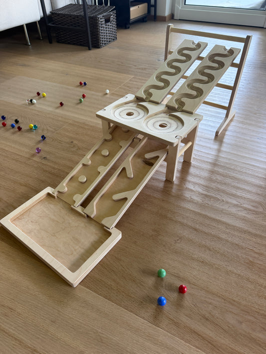 Murmelbahn-Set mit Doppeltrichter