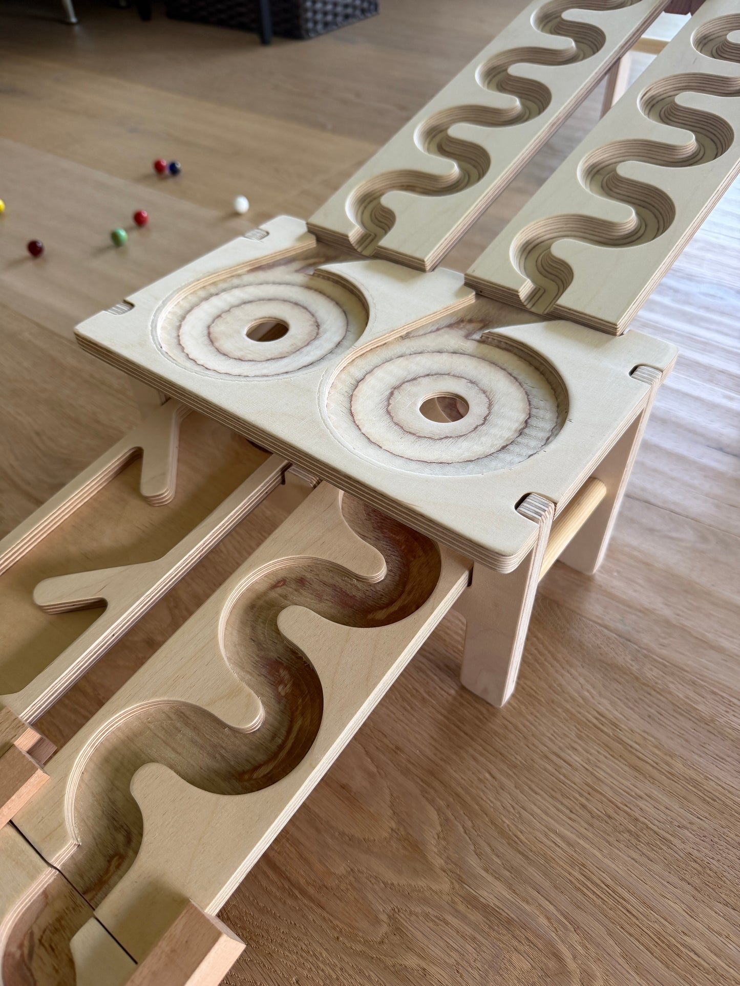Murmelbahn-Set mit Doppeltrichter
