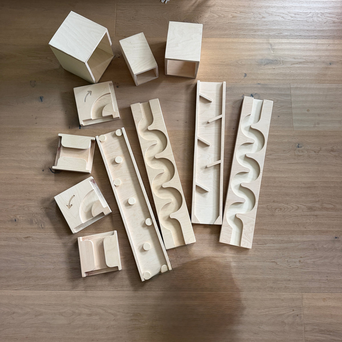 Kugelbahn mit Holzkästen – 5 cm Kugeln