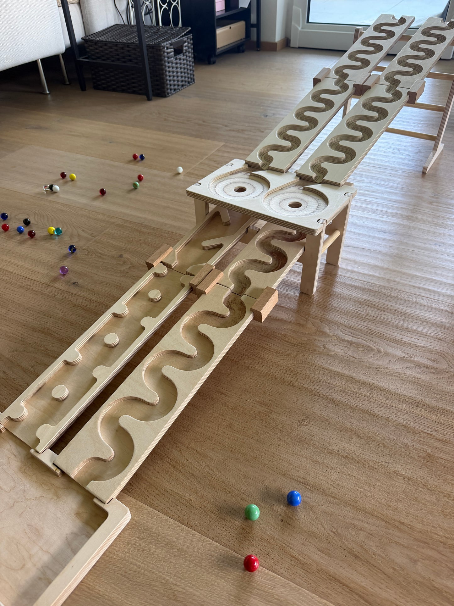 Murmelbahn-Set mit Doppeltrichter