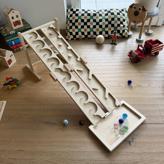 2 Bahnen Kombi - Murmelbahn-Set für 3 cm kugel