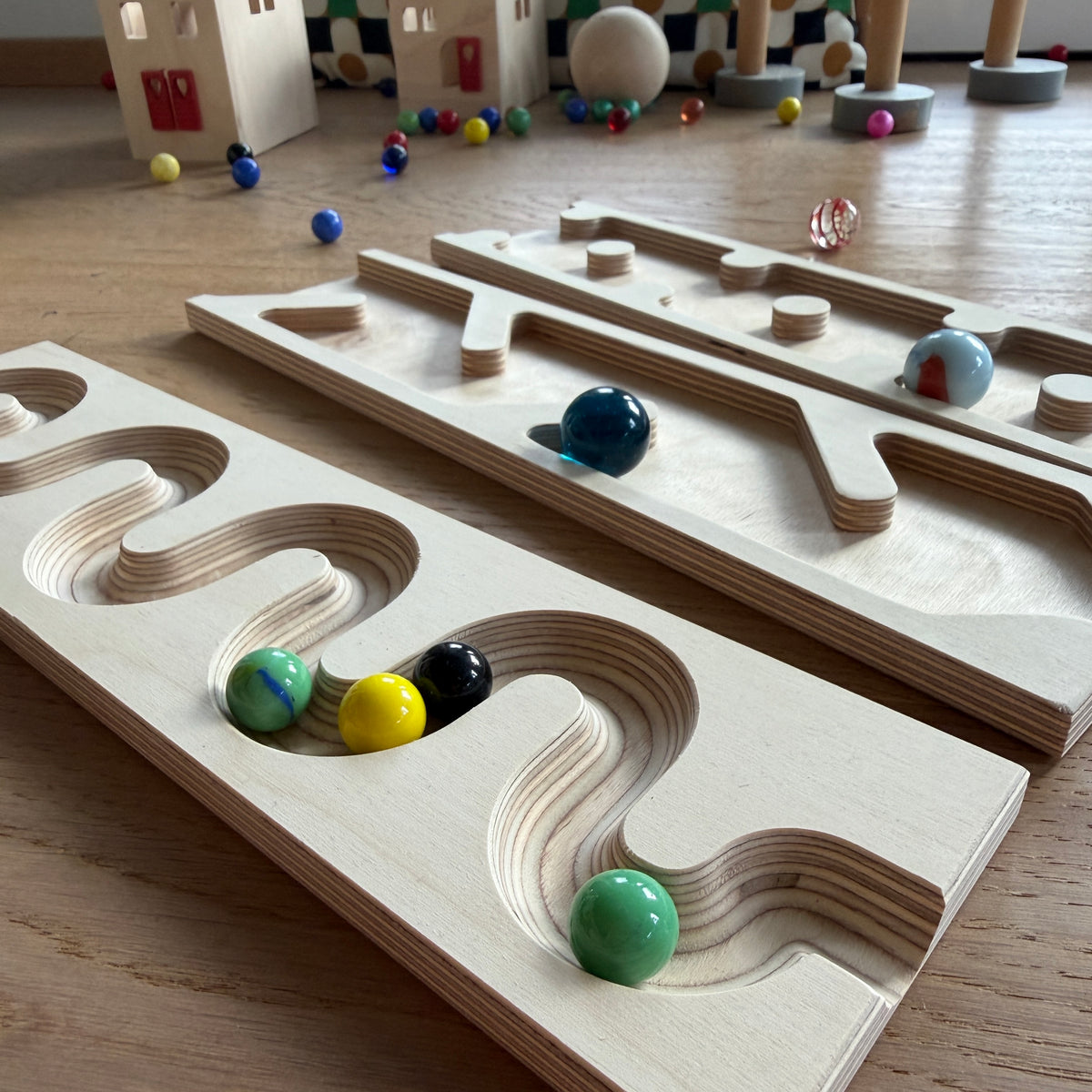 3 Platten Kombi - Murmelbahn-Set