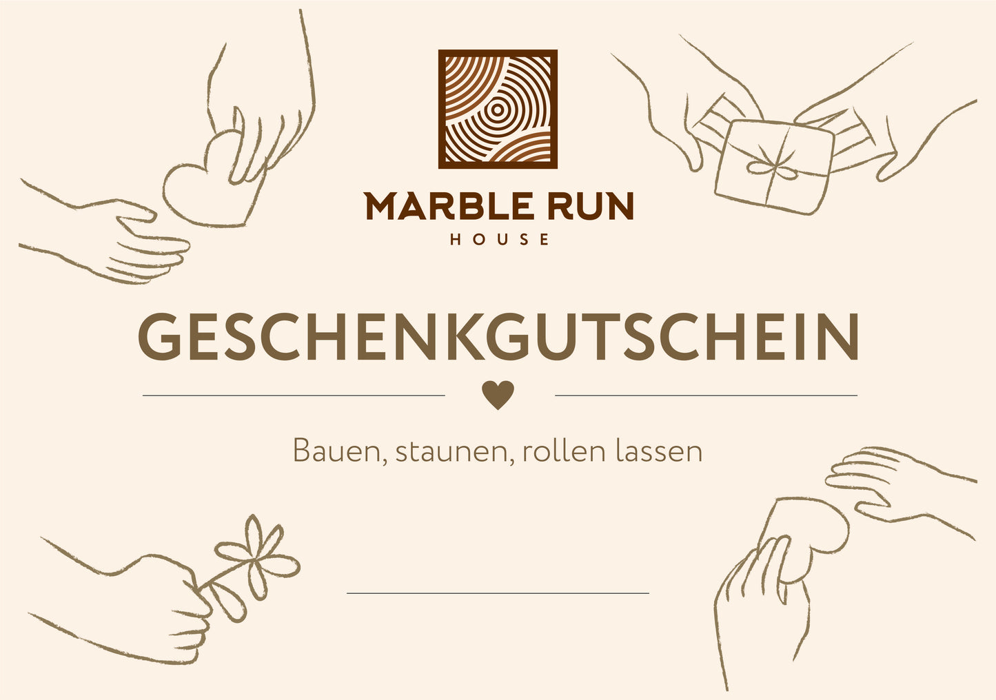Marble Run House -Gutschein